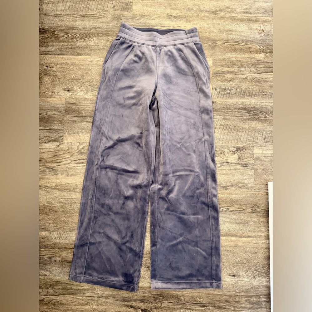 Lululemon Mid-Rise Wide Leg Velour Track Pants